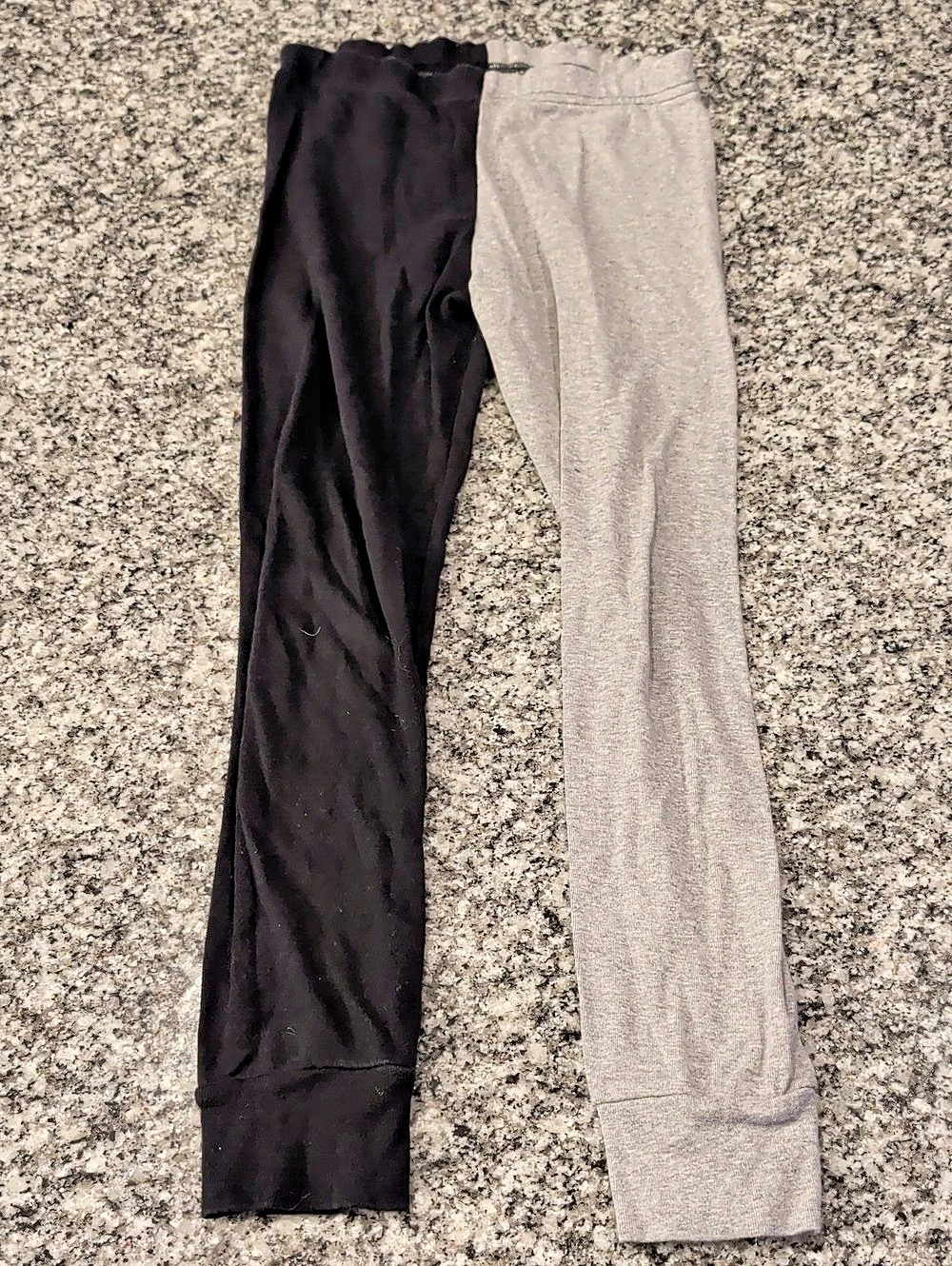 NUNUNU Two Tone Leggings Black & Gray Size 6-7